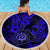 Hawaii Shaka Sign Beach Blanket With Polynesian Hibiscus Navy Blue Unique LT01 - Wonder Print Shop