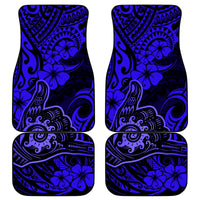 Hawaii Shaka Sign Car Mats With Polynesian Hibiscus Navy Blue Unique LT01 Blue - Polynesian Pride