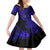 Hawaii Shaka Sign Family Matching Long Sleeve Bodycon Dress and Hawaiian Shirt With Polynesian Hibiscus Navy Blue Unique LT01 Daughter's Dress Blue - Polynesian Pride