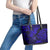 Hawaii Shaka Sign Leather Tote Bag With Polynesian Hibiscus Navy Blue Unique LT01 - Polynesian Pride