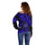 Hawaii Shaka Sign Off Shoulder Sweater With Polynesian Hibiscus Navy Blue Unique LT01 - Polynesian Pride