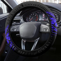 Hawaii Shaka Sign Steering Wheel Cover With Polynesian Hibiscus Navy Blue Unique LT01 - Polynesian Pride