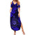 Hawaii Shaka Sign Summer Maxi Dress With Polynesian Hibiscus Navy Blue Unique LT01 Women Blue - Polynesian Pride