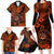 Hawaii Shaka Sign Family Matching Long Sleeve Bodycon Dress and Hawaiian Shirt With Polynesian Hibiscus Orange Unique LT01 - Polynesian Pride