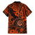 Hawaii Shaka Sign Family Matching Long Sleeve Bodycon Dress and Hawaiian Shirt With Polynesian Hibiscus Orange Unique LT01 - Polynesian Pride