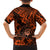 Hawaii Shaka Sign Family Matching Off Shoulder Long Sleeve Dress and Hawaiian Shirt With Polynesian Hibiscus Orange Unique LT01 - Polynesian Pride