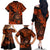 Hawaii Shaka Sign Family Matching Off Shoulder Long Sleeve Dress and Hawaiian Shirt With Polynesian Hibiscus Orange Unique LT01 - Polynesian Pride