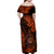 Hawaii Shaka Sign Family Matching Off Shoulder Maxi Dress and Hawaiian Shirt With Polynesian Hibiscus Orange Unique LT01 - Polynesian Pride