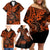 Hawaii Shaka Sign Family Matching Off Shoulder Short Dress and Hawaiian Shirt With Polynesian Hibiscus Orange Unique LT01 - Polynesian Pride