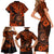 Hawaii Shaka Sign Family Matching Short Sleeve Bodycon Dress and Hawaiian Shirt With Polynesian Hibiscus Orange Unique LT01 - Polynesian Pride