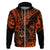 Hawaii Shaka Sign Hoodie With Polynesian Hibiscus Orange Unique LT01 Zip Hoodie Orange - Polynesian Pride