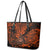 Hawaii Shaka Sign Leather Tote Bag With Polynesian Hibiscus Orange Unique LT01 - Polynesian Pride