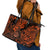 Hawaii Shaka Sign Leather Tote Bag With Polynesian Hibiscus Orange Unique LT01 - Polynesian Pride