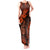 Hawaii Shaka Sign Tank Maxi Dress With Polynesian Hibiscus Orange Unique LT01 Women Orange - Polynesian Pride