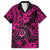 Hawaii Shaka Sign Family Matching Off Shoulder Long Sleeve Dress and Hawaiian Shirt With Polynesian Hibiscus Pink Unique LT01 Dad's Shirt - Short Sleeve Pink - Polynesian Pride