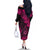 Hawaii Shaka Sign Family Matching Off Shoulder Long Sleeve Dress and Hawaiian Shirt With Polynesian Hibiscus Pink Unique LT01 - Polynesian Pride