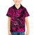 Hawaii Shaka Sign Family Matching Off Shoulder Long Sleeve Dress and Hawaiian Shirt With Polynesian Hibiscus Pink Unique LT01 Son's Shirt Pink - Polynesian Pride