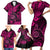 Hawaii Shaka Sign Family Matching Short Sleeve Bodycon Dress and Hawaiian Shirt With Polynesian Hibiscus Pink Unique LT01 - Polynesian Pride