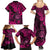 Hawaii Shaka Sign Family Matching Summer Maxi Dress and Hawaiian Shirt With Polynesian Hibiscus Pink Unique LT01 - Polynesian Pride