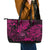 Hawaii Shaka Sign Leather Tote Bag With Polynesian Hibiscus Pink Unique LT01 - Polynesian Pride