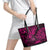 Hawaii Shaka Sign Leather Tote Bag With Polynesian Hibiscus Pink Unique LT01 - Polynesian Pride