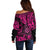 Hawaii Shaka Sign Off Shoulder Sweater With Polynesian Hibiscus Pink Unique LT01 - Polynesian Pride