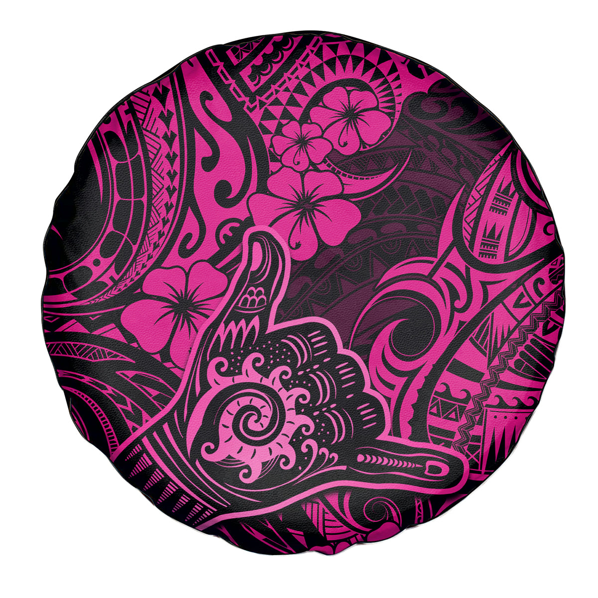 Hawaii Shaka Sign Spare Tire Cover With Polynesian Hibiscus Pink Unique LT01 Pink - Polynesian Pride