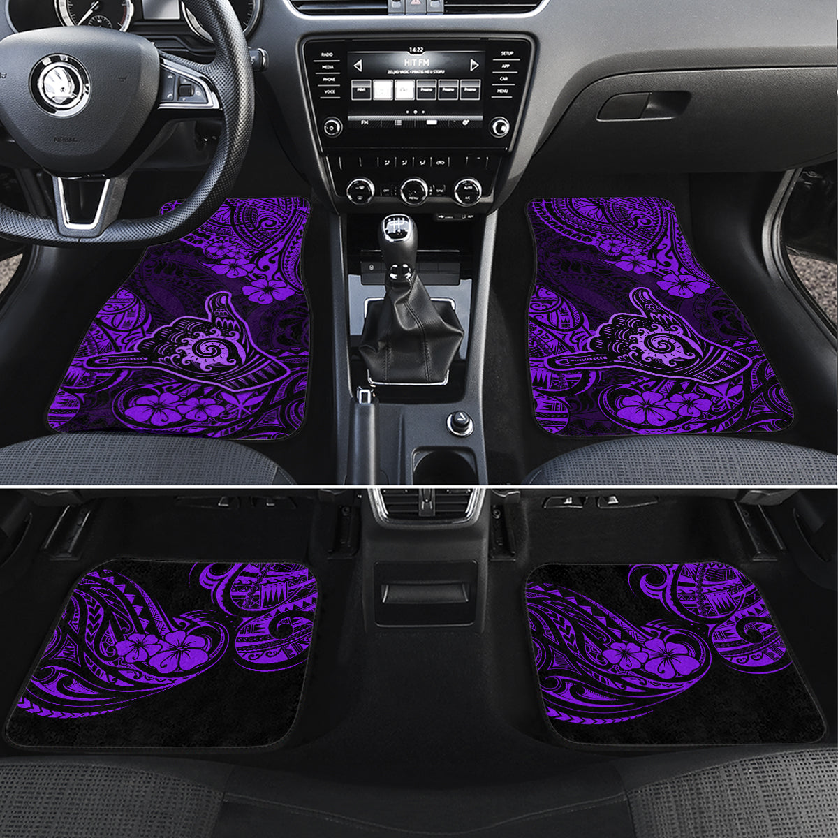 Hawaii Shaka Sign Car Mats Polynesian Pattern Purple Version LT01 Set 4pcs Purple - Polynesian Pride