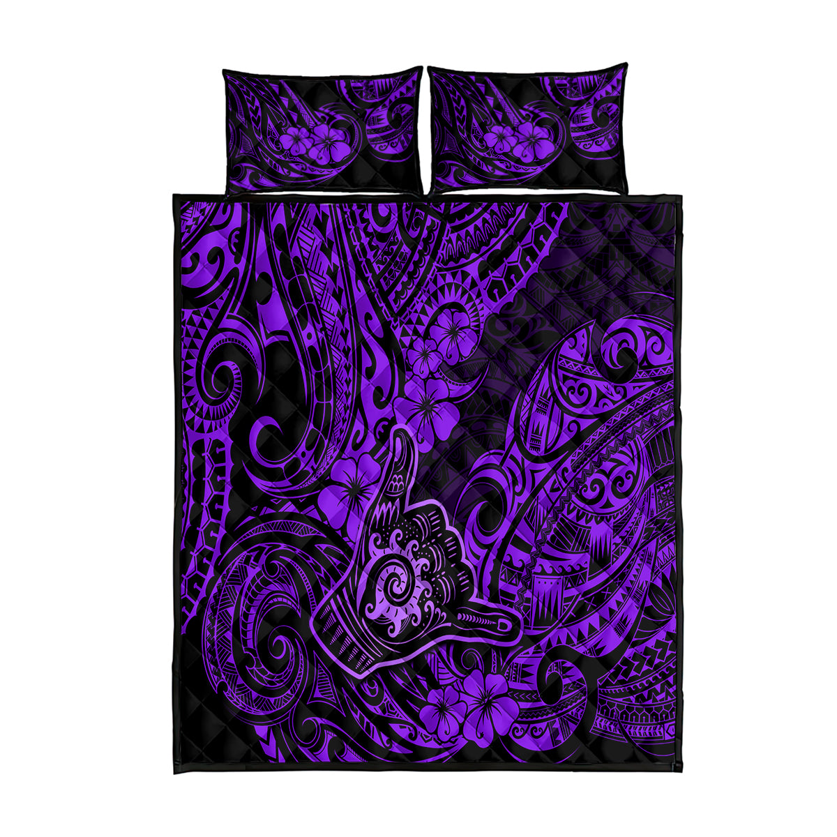 Hawaii Shaka Sign Quilt Bed Set Polynesian Pattern Purple Version LT01 Purple - Polynesian Pride
