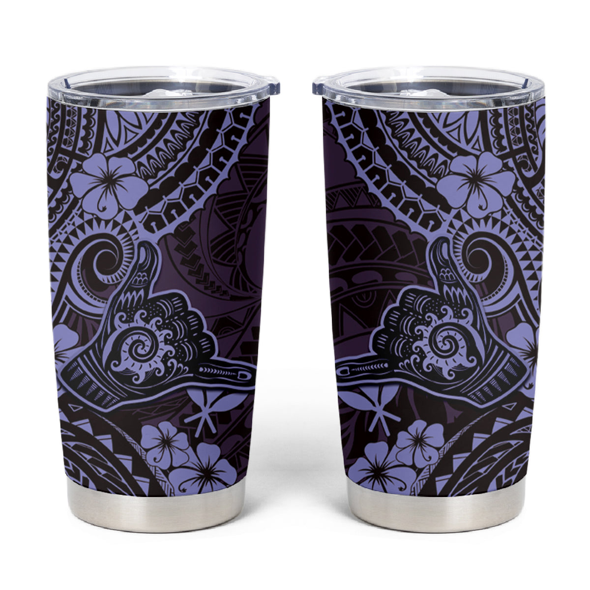Hawaii Shaka Sign Tumbler Cup Polynesian Pattern Purple Version LT01 Purple - Polynesian Pride