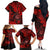 Hawaii Shaka Sign Family Matching Off Shoulder Long Sleeve Dress and Hawaiian Shirt Polynesian Pattern Red Version LT01 - Polynesian Pride