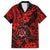 Hawaii Shaka Sign Family Matching Off Shoulder Long Sleeve Dress and Hawaiian Shirt Polynesian Pattern Red Version LT01 Dad's Shirt - Short Sleeve Red - Polynesian Pride