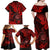 Hawaii Shaka Sign Family Matching Off Shoulder Maxi Dress and Hawaiian Shirt Polynesian Pattern Red Version LT01 - Polynesian Pride