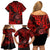 Hawaii Shaka Sign Family Matching Off Shoulder Short Dress and Hawaiian Shirt Polynesian Pattern Red Version LT01 - Polynesian Pride