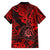 Hawaii Shaka Sign Family Matching Off Shoulder Short Dress and Hawaiian Shirt Polynesian Pattern Red Version LT01 - Polynesian Pride