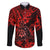 Hawaii Shaka Sign Family Matching Puletasi Dress and Hawaiian Shirt Polynesian Pattern Red Version LT01 Dad's Shirt - Long Sleeve Red - Polynesian Pride