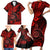 Hawaii Shaka Sign Family Matching Short Sleeve Bodycon Dress and Hawaiian Shirt Polynesian Pattern Red Version LT01 - Polynesian Pride