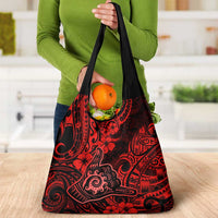 Hawaii Shaka Sign Grocery Bag Polynesian Pattern Red Version LT01 - Polynesian Pride