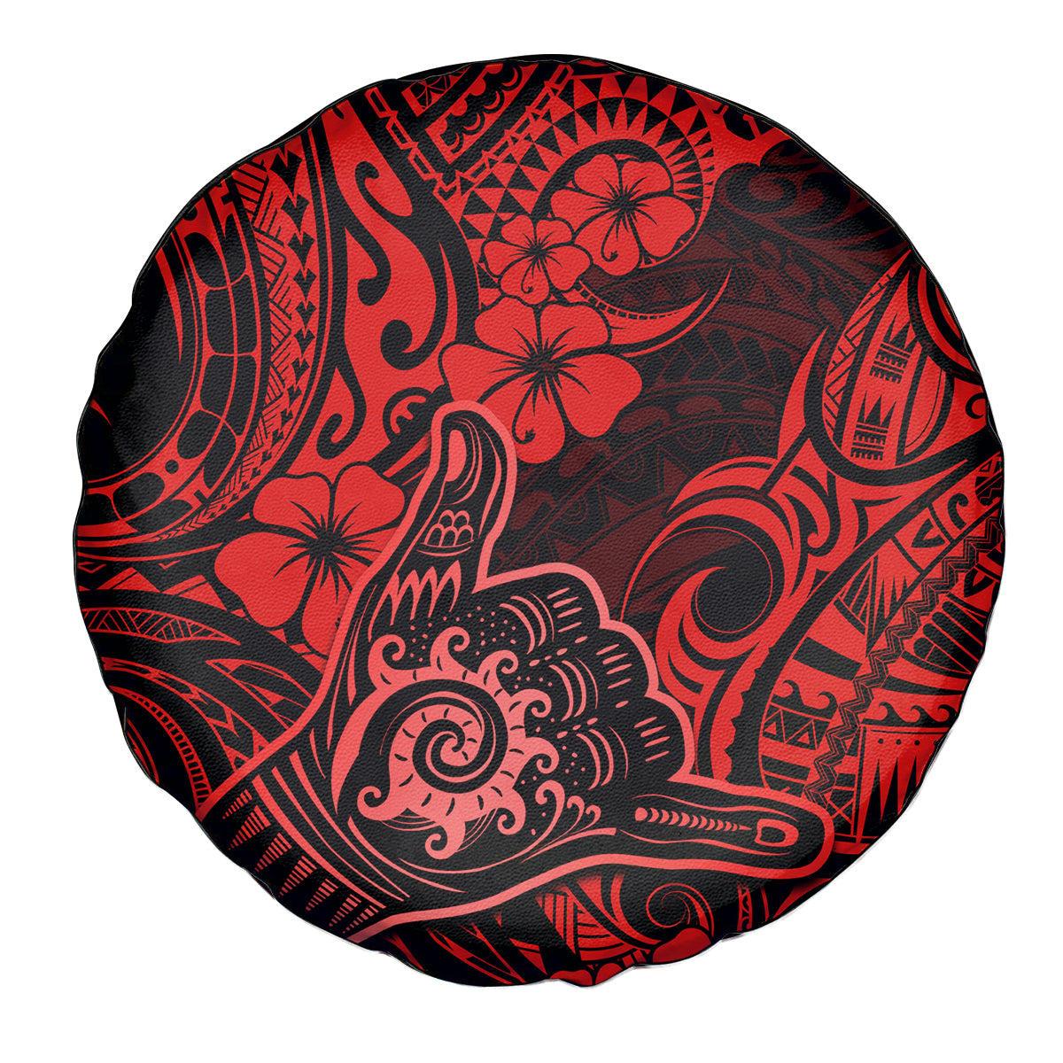 Hawaii Shaka Sign Spare Tire Cover Polynesian Pattern Red Version LT01 Red - Polynesian Pride