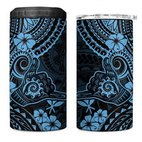 Hawaii Shaka Sign 4 in 1 Can Cooler Tumbler Polynesian Pattern Sky Blue Version LT01 One Size: 16 oz Blue - Polynesian Pride