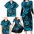 Hawaii Shaka Sign Family Matching Long Sleeve Bodycon Dress and Hawaiian Shirt Polynesian Pattern Sky Blue Version LT01 - Polynesian Pride