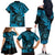 Hawaii Shaka Sign Family Matching Off Shoulder Long Sleeve Dress and Hawaiian Shirt Polynesian Pattern Sky Blue Version LT01 - Polynesian Pride