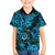 Hawaii Shaka Sign Family Matching Off Shoulder Short Dress and Hawaiian Shirt Polynesian Pattern Sky Blue Version LT01 Son's Shirt Blue - Polynesian Pride