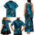 Hawaii Shaka Sign Family Matching Tank Maxi Dress and Hawaiian Shirt Polynesian Pattern Sky Blue Version LT01 - Polynesian Pride