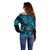 Hawaii Shaka Sign Off Shoulder Sweater Polynesian Pattern Sky Blue Version LT01 - Polynesian Pride