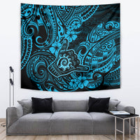 Hawaii Shaka Sign Tapestry Polynesian Pattern Sky Blue Version LT01 - Polynesian Pride
