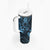 Hawaii Shaka Sign Tumbler With Handle Polynesian Pattern Sky Blue Version