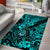 Hawaii Shaka Sign Area Rug Polynesian Pattern Turquoise Version LT01 - Polynesian Pride