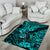 Hawaii Shaka Sign Area Rug Polynesian Pattern Turquoise Version LT01 - Polynesian Pride