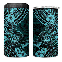Hawaii Shaka Sign 4 in 1 Can Cooler Tumbler Polynesian Pattern Turquoise Version LT01 One Size: 16 oz Turquoise - Polynesian Pride